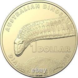2022 PNC $1 (x4) Pièces de monnaie australiennes de dinosaures + timbres RARE 500 feuille d'or