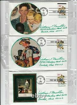 #2839 Norman Rockwell Fdc's Collection Of 39 Homemade Withmost Cachets Tied