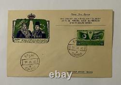 6 X1946 Caire Egypte Premier Jour Couverture Fdc Royal Visite Hm Roi Abdel Aziz El Saud