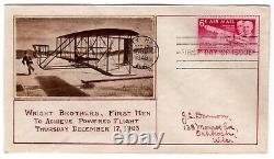 C45 Wright Brothers 1949 Fdc Tiré À La Main Avec Un Sachet De Paste Lié