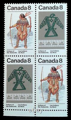 Canada 1975 #576/7 Bloc d'impression Double Double Superbe et Rare Vf $700.00++