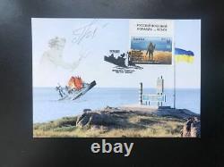 Carte Postale Bateau De Guerre Russe Go. Rocket Neptune + Timbre + Annulé + Autographe
