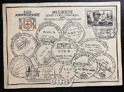 Carte postale du premier jour d'émission commémorant le 150e anniversaire de Mulhouse en France en 1948.