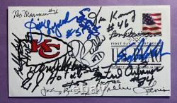 'Champion 1970 Signé Kansas City Chiefs (12 Signatures) Fdc Autographe Premier Jour de Couverture'