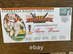 Collection de couvertures de premier jour du cricket ultime de Shane Warne. 42 couvertures