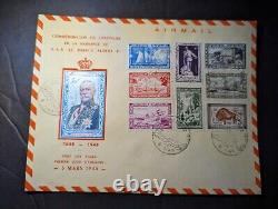 Couvercle du premier jour du souvenir de l'airmail de Monaco 1949 pour le centenaire de la naissance du prince Albert