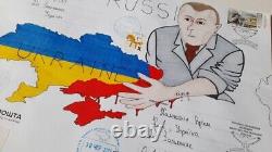 Couvrez le FDC de la Direction principale du renseignement de l'Ukraine envoyé par courrier GUERRE 2022 PEINT