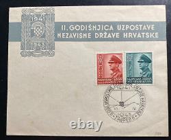 Croatie Zagreb 1943 Premier Jour d'Émission Enveloppe FDC Timbre de la Société Nationale de la Jeunesse Sc#B29-30