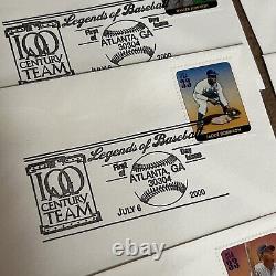 Énorme lot de couvertures de premier jour de timbres de baseball MLB des États-Unis avec McGwire et Ruth