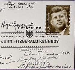 Enveloppe commémorative du premier jour de l'assassinat de JFK signée (9 signatures) Hill, Paine