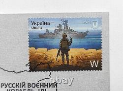 Enveloppe du premier jour FDC Navire de guerre russe, en avant. Signé par Gribov Smelyansky