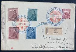 Enveloppe du premier jour de 1942 Zlin Bohême Allemagne vers le Festival philatélique de Bratislava
