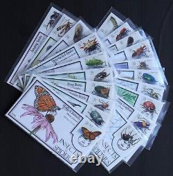 États-Unis Utilisés #3351a-t 33c Insectes/Araignées Ensemble de 20 Enveloppes Premier Jour Collins (EFP)