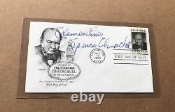 États-unis 1965 Sir Churchill Fdc #1264 +lady Churchill Autograph Signé 1973 +authentic