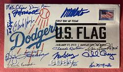 Fdc signé Los Angeles Dodgers Légendes Premier Jour (15 Signatures)