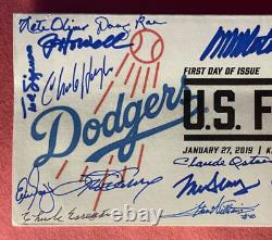 Fdc signé Los Angeles Dodgers Légendes Premier Jour (15 Signatures)