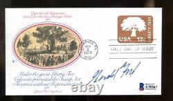 Gerald Ford a signé FDC Premier Jour Couverture 6.5x3.5 Autographié Beckett BAS A78263