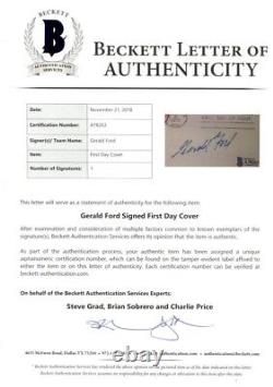 Gerald Ford a signé FDC Premier Jour Couverture 6.5x3.5 Autographié Beckett BAS A78263