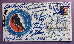 Hall of Fame du hockey signé (18 Signatures) FDC Autographié Premier Jour de Couverture
