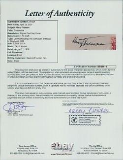 Harry S. Truman Président Signé Première Journée Enveloppe Couverture FDC Authentifié par JSA