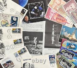 Histoire d'Apollo en voie de disparition, timbre à la main, Lune, Mars, Tesla Musk, NASA FDC.