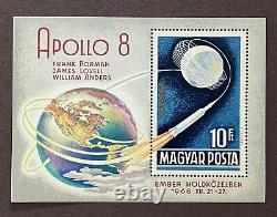 Histoire d'Apollo en voie de disparition, timbre à la main, Lune, Mars, Tesla Musk, NASA FDC.