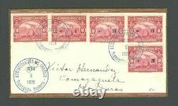 Honduras 1929 Couverture Du Premier Jour Fdc Enveloppe De Courrier Aérien Timbres Surimpression Set Rare