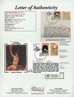 Kareem Abdul-Jabbar JSA Coa Signé 1989 FDC Première Journée Enveloppe Cachetée Autographe