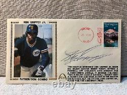 Ken Griffey Jr Signé Premier Jour De Couverture Fdc 1989 Enveloppe De Baseball Cachet Jsa