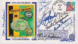 Legendes signées des Oakland A's 1972-1974 (15 Sigs) Fdc Autographed First Day Cover