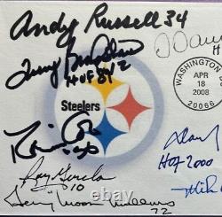 Légendes signées des Pittsburgh Steelers (10 signatures) FDC Autographe Premier Jour de Couverture