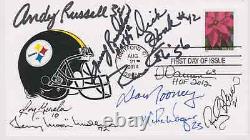 Légendes signées des Pittsburgh Steelers (10 signatures) Fdc Autograph First Day Cover