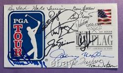 Légendes signées du golf FDC autographiées Premier jour (13 signatures) PGA Hof