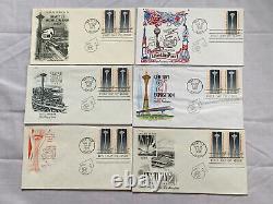 Lot de 35 enveloppes de timbres des Expositions Universelles FDC FDI Premier Jour d'Émission 1939-1980