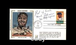 Mack Robinson JSA signé FDC 1982 Cache du Premier Jour Jackie Robinson Autographe