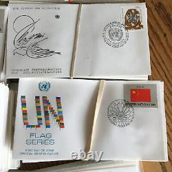 Nations Unies 13lbs + Premiers Jour Enveloppes Timbrées FDC Plus de 1200 Principalement 1980-88