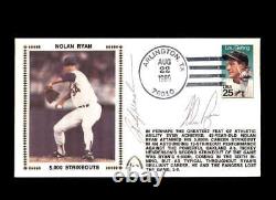 Rickey Henderson Nolan Ryan JSA Signé 1989 5000 Ks Premier Jour de Couverture FDC Cache