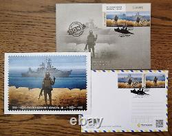 Set Fdc Enveloppe Couverture Postcard Navire De Guerre Russe. Fait, Go Stamp Ukraine 2022
