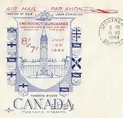 Surcharge d'urgence FDC de 1932 inaugurant le nouveau tarif postal aérien des États-Unis à 8c 7c