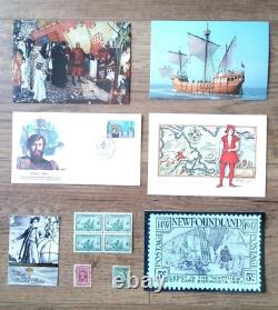 Terre-neuve, John Cabot, Matthew Ship, Cachet, Timbres, Cartes Postales, Carte