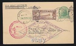 Us C14 1,30 $ Graf Zeppelin Sur La Carte Postale De Couverture De Premier Jour Flux Vf Scv 900 $