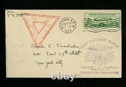 Us Postal History Zeppelin Airmail Vol 1933 Century Progress Lz-127 #c18 Fdc