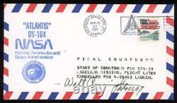 Walter Walt Cunningham JSA Coa Signé 1989 FDC Premier Jour Couverture Cache Autographe