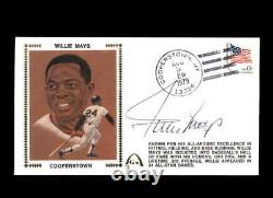 Willie Mays JSA signé 1979 Cooperstown Premier Jour Couvrir FDC Cache Autographe